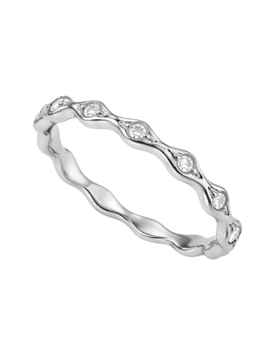 Anillo de rombo acabado baño de rodio 2