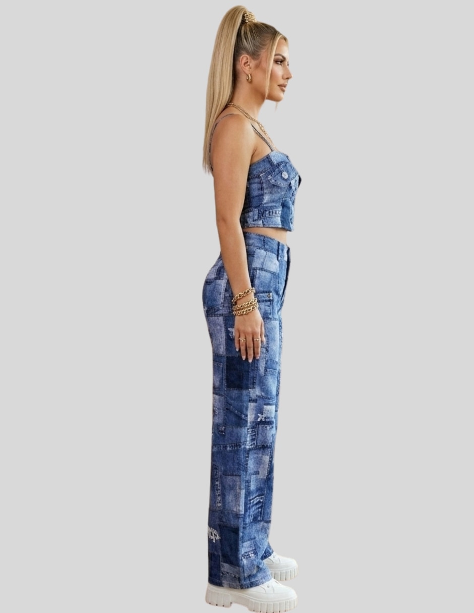 Casual conjunto de mujer 2 piezas top y pantalón para mujer 2