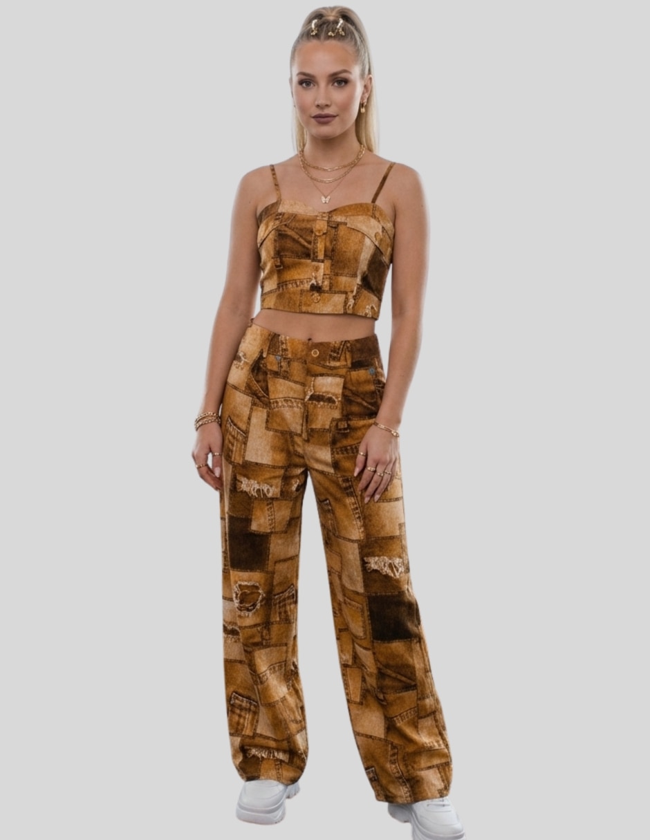 Casual malabis conjunto de mujer 2 piezas top y pantalón para mujer