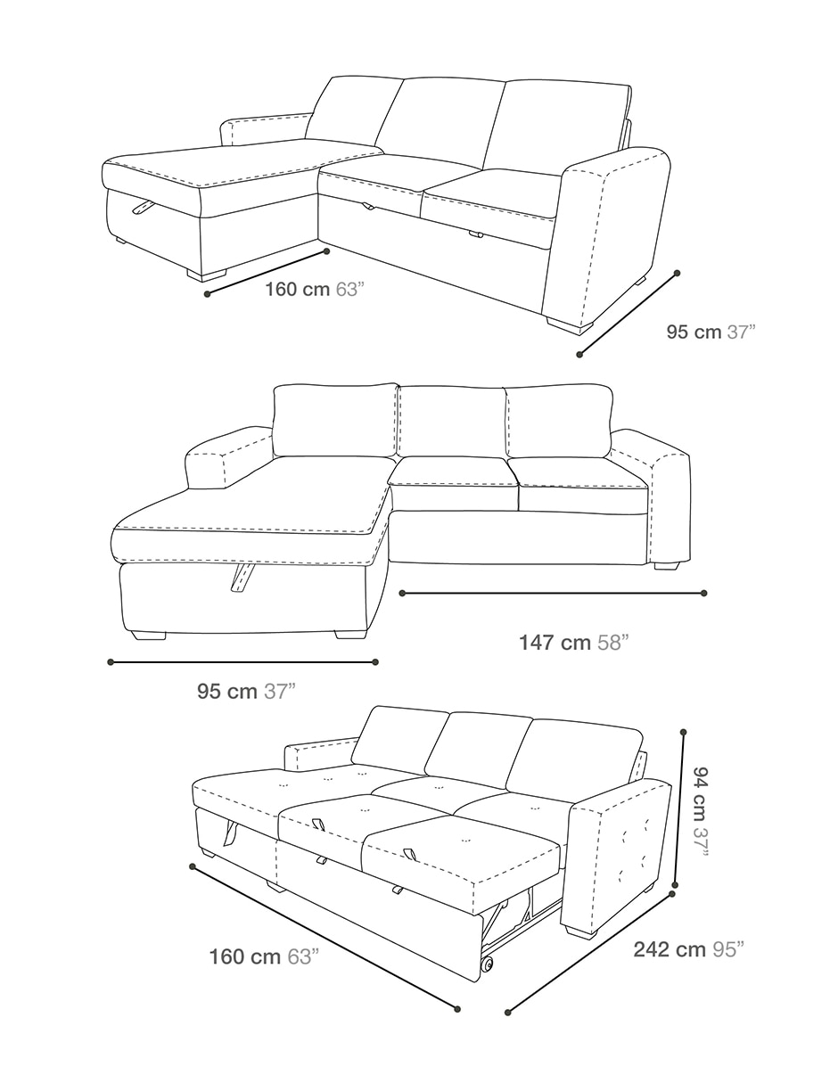 Sala modular izquierda Kairo Jöm de tela