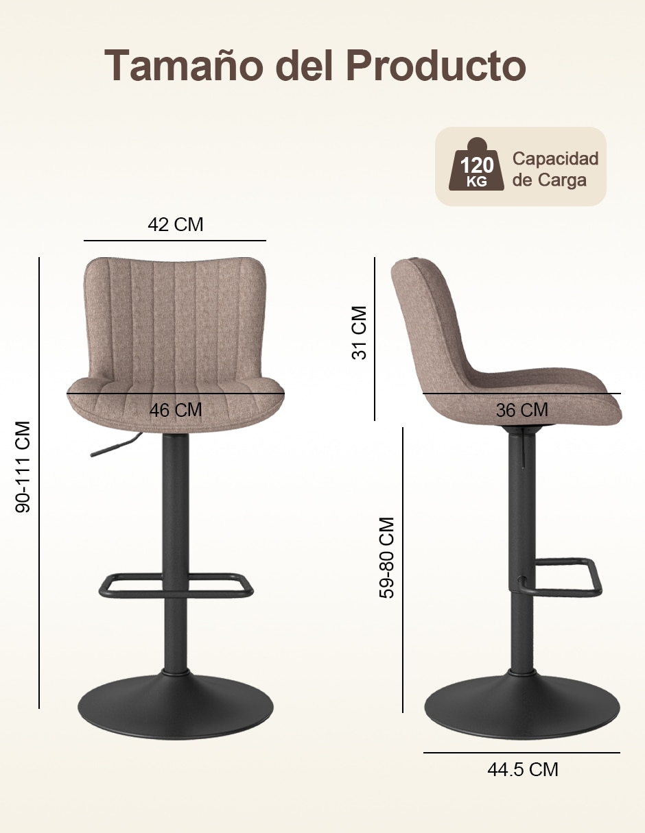 Silla de bar giratoria de hierro 8