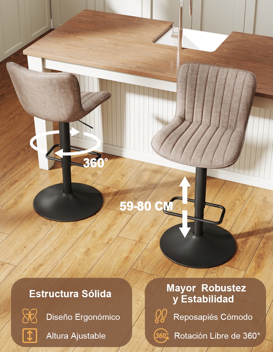Silla de bar giratoria de hierro 5