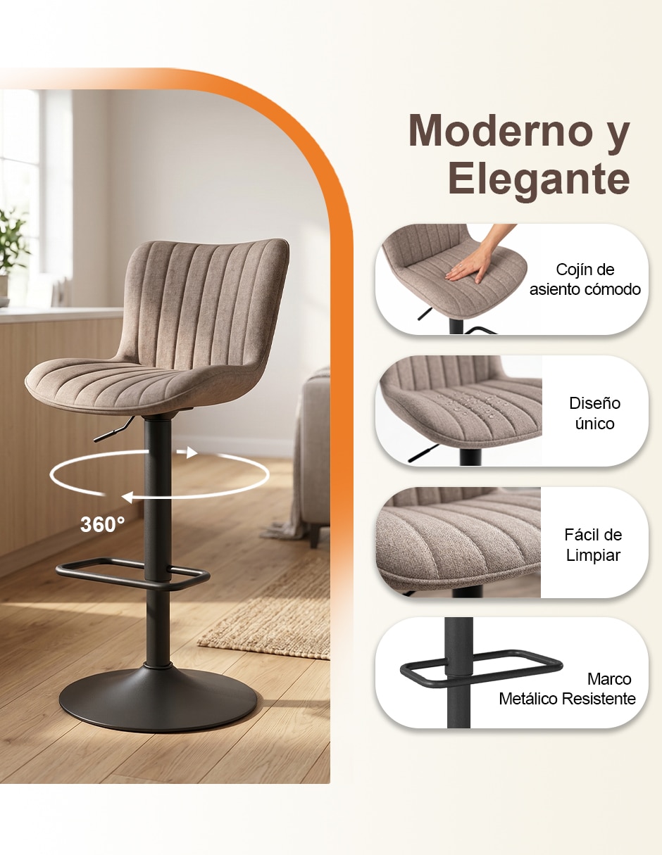 Silla de bar giratoria de hierro 4