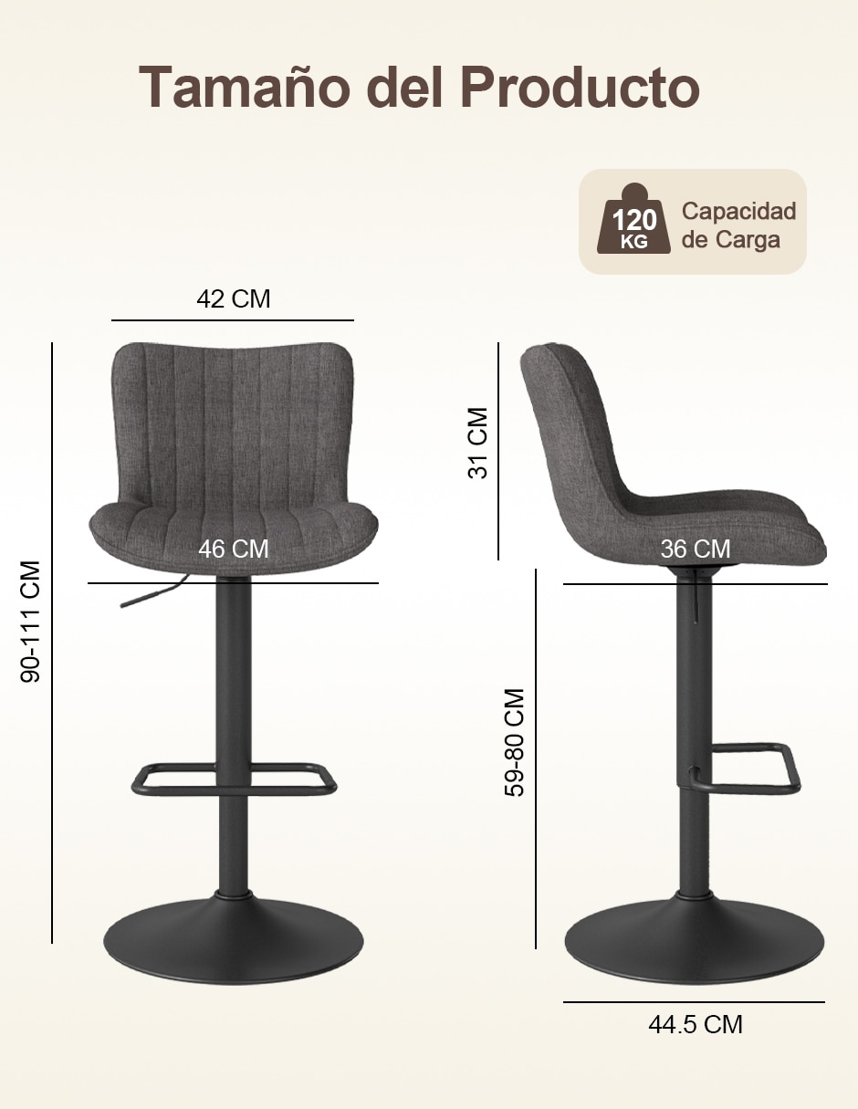 Silla de bar giratoria de hierro 9
