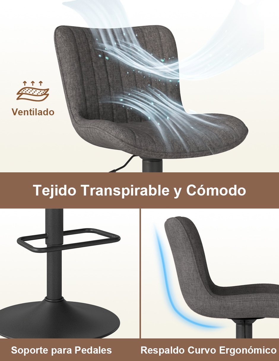 Silla de bar giratoria de hierro 5