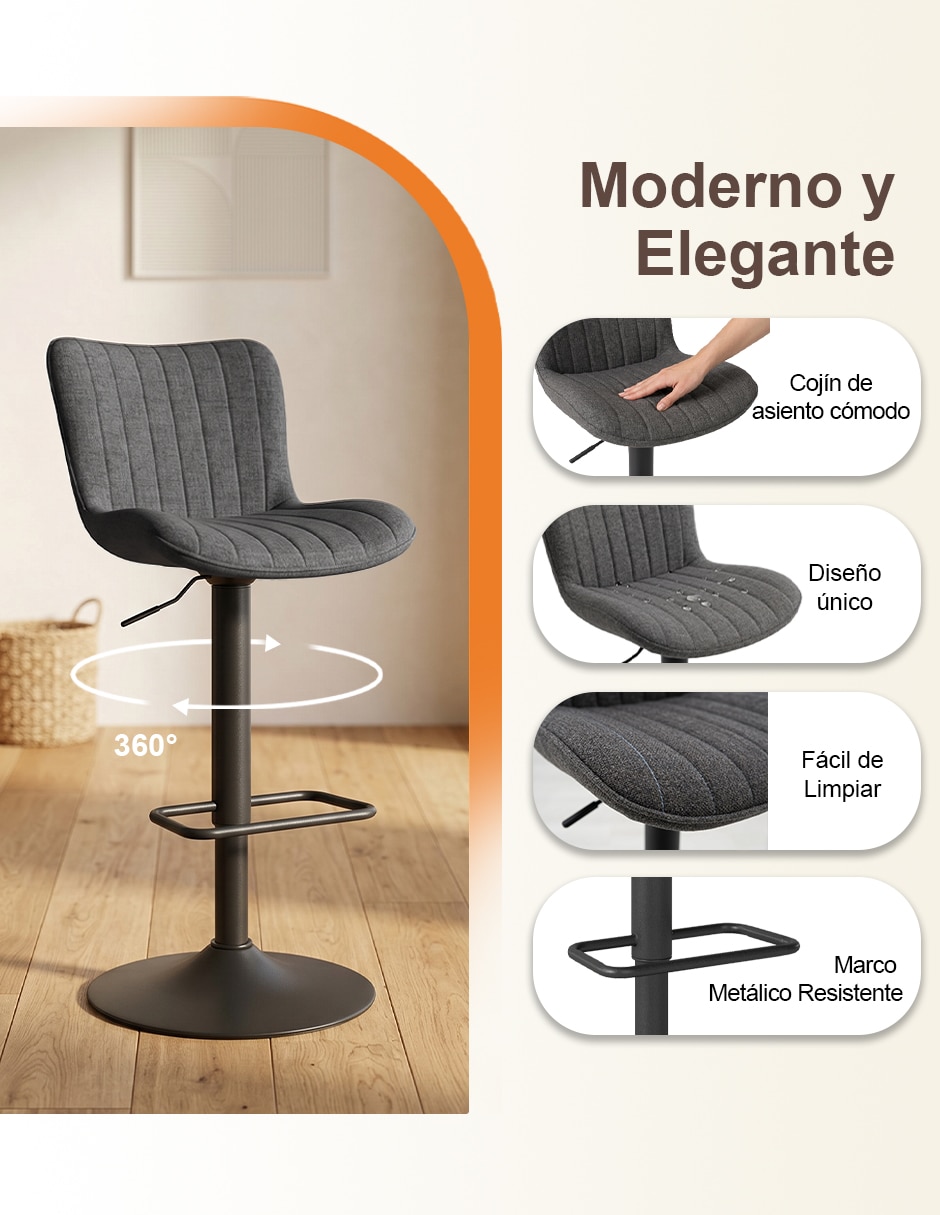 Silla de bar giratoria de hierro 2