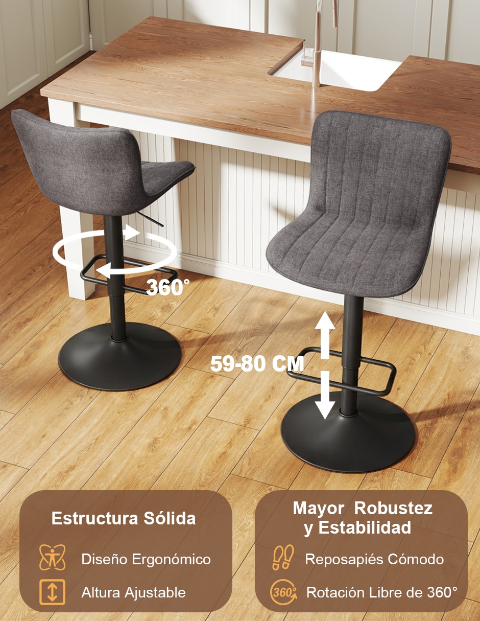 Silla de bar giratoria de hierro 3