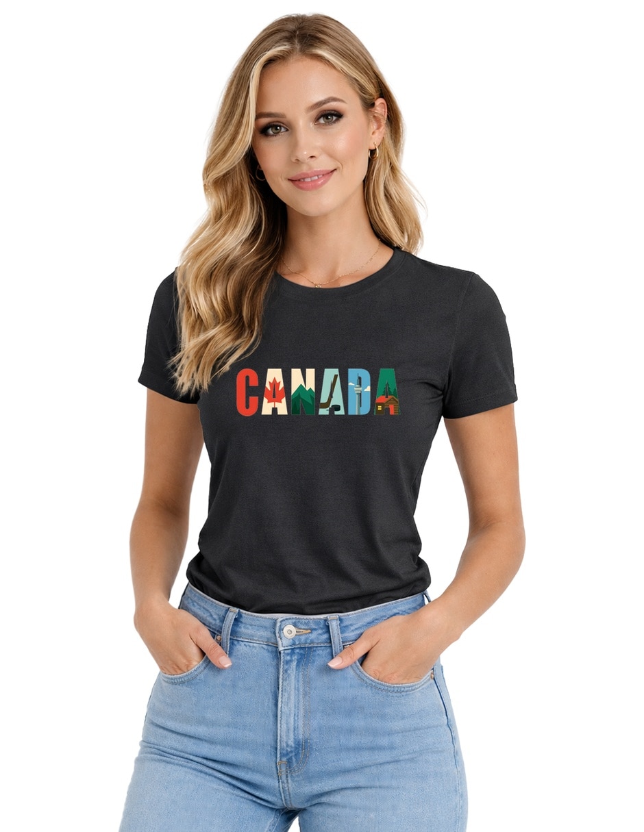 Playera manga corta cuello redondo para mujer Playera manga corta cuello redondo para mujer