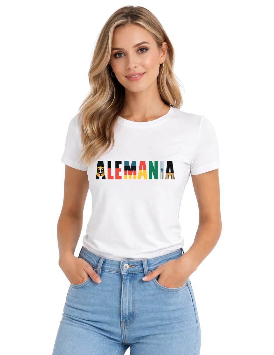 Playera manga corta Voltaica cuello redondo para mujer Playera manga corta Voltaica cuello redondo para mujer