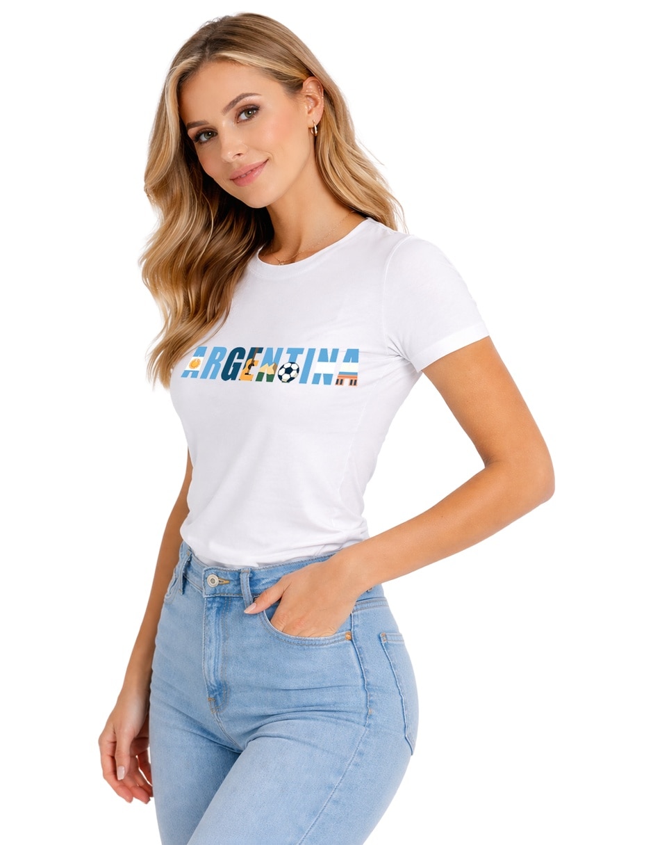 Playera manga corta Voltaica cuello redondo para mujer 4