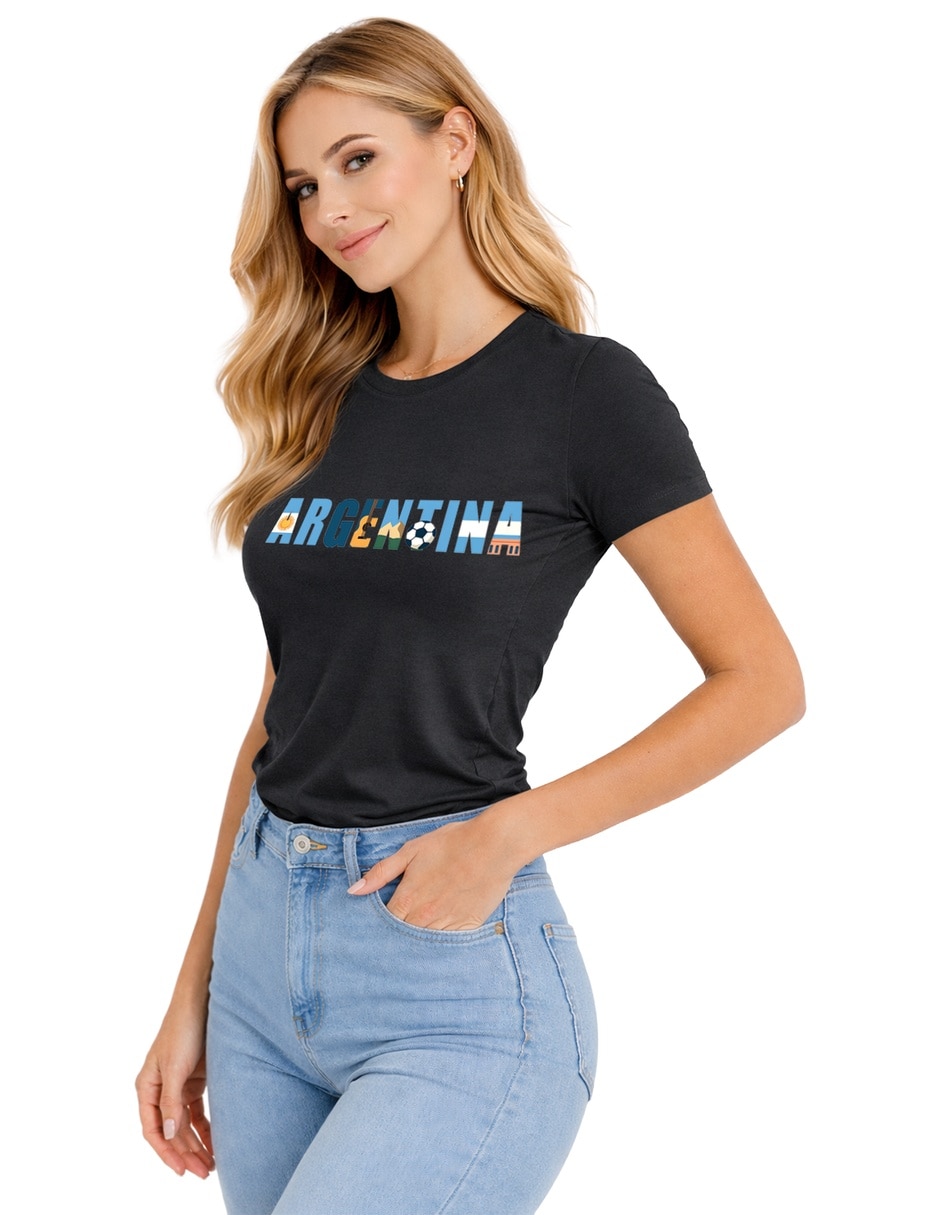 Playera manga corta Voltaica cuello redondo para mujer