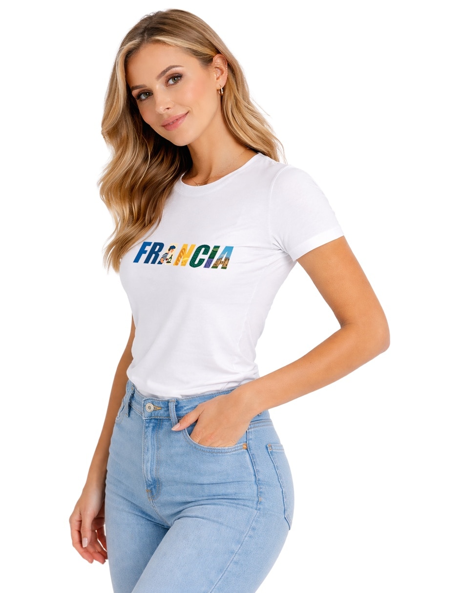 Playera manga corta cuello redondo para mujer 5