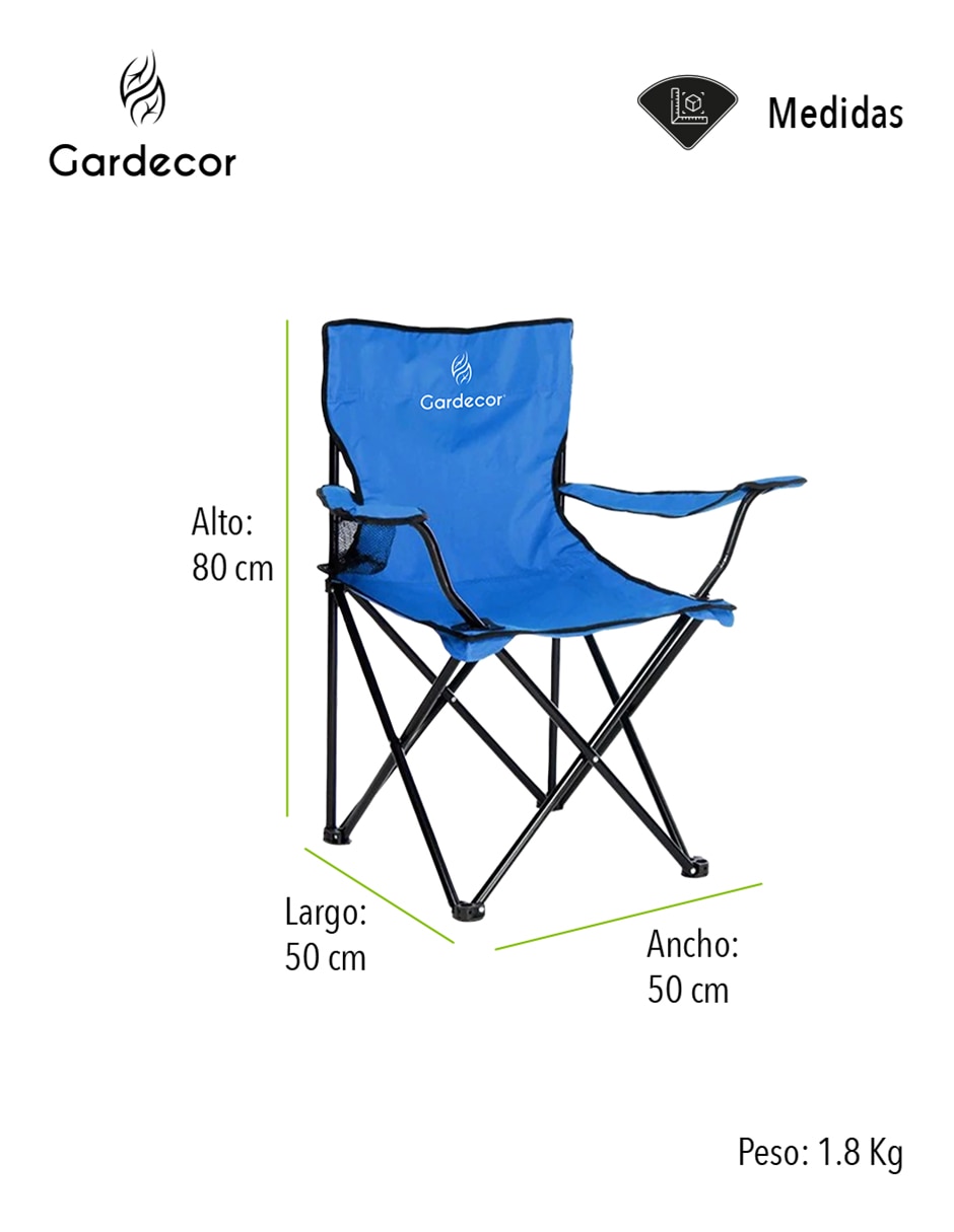 Silla camping de metal y tela 7