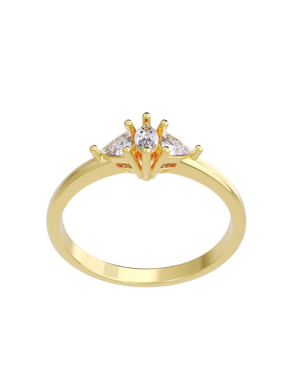 Anillo de compromiso de oro 14 K Fonelli Diamante