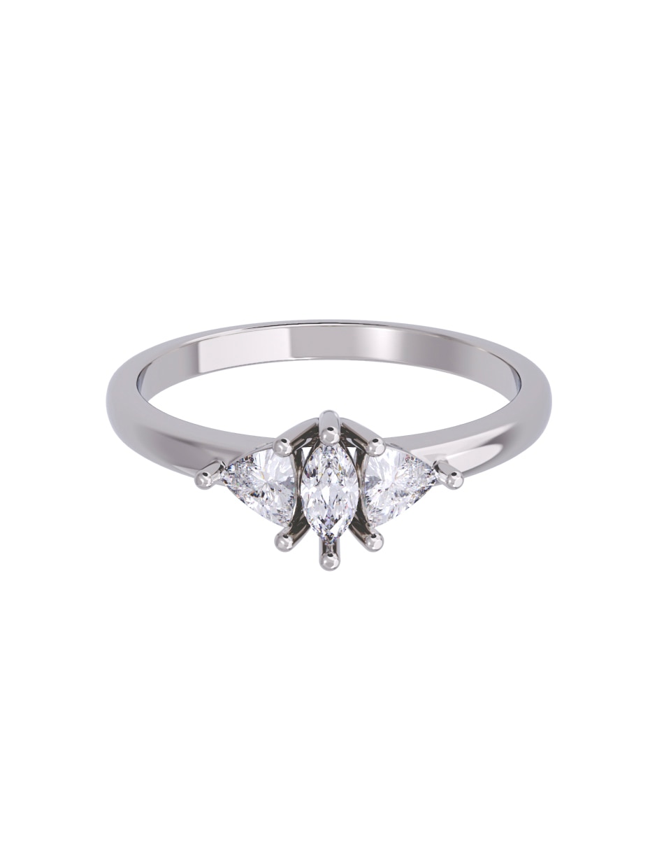 Anillo de compromiso de oro 14 K Diamante 1