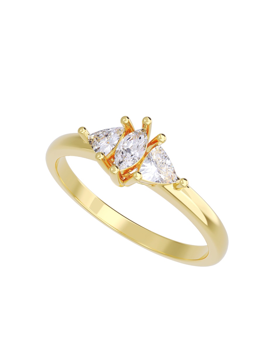 Anillo de compromiso de oro 10 K Fonelli Diamante