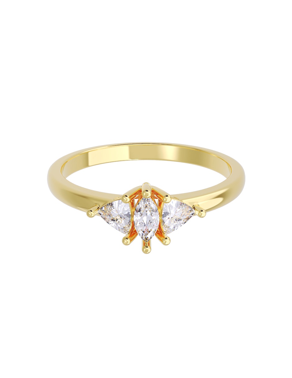 Anillo de compromiso de oro 10 K Diamante