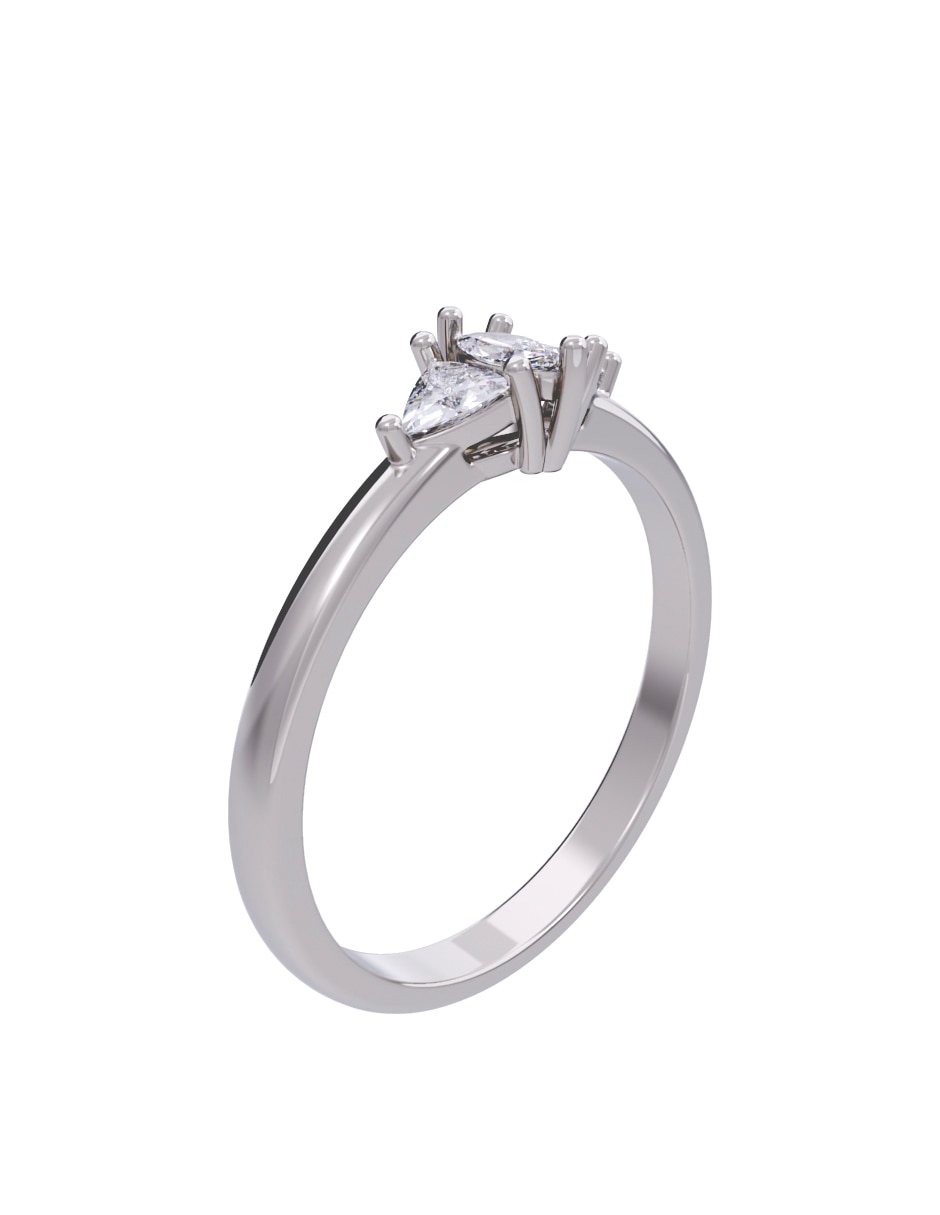 Anillo de compromiso de oro 10 K Diamante 3