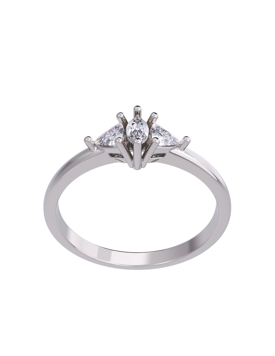 Anillo de compromiso de oro 10 K Diamante 4