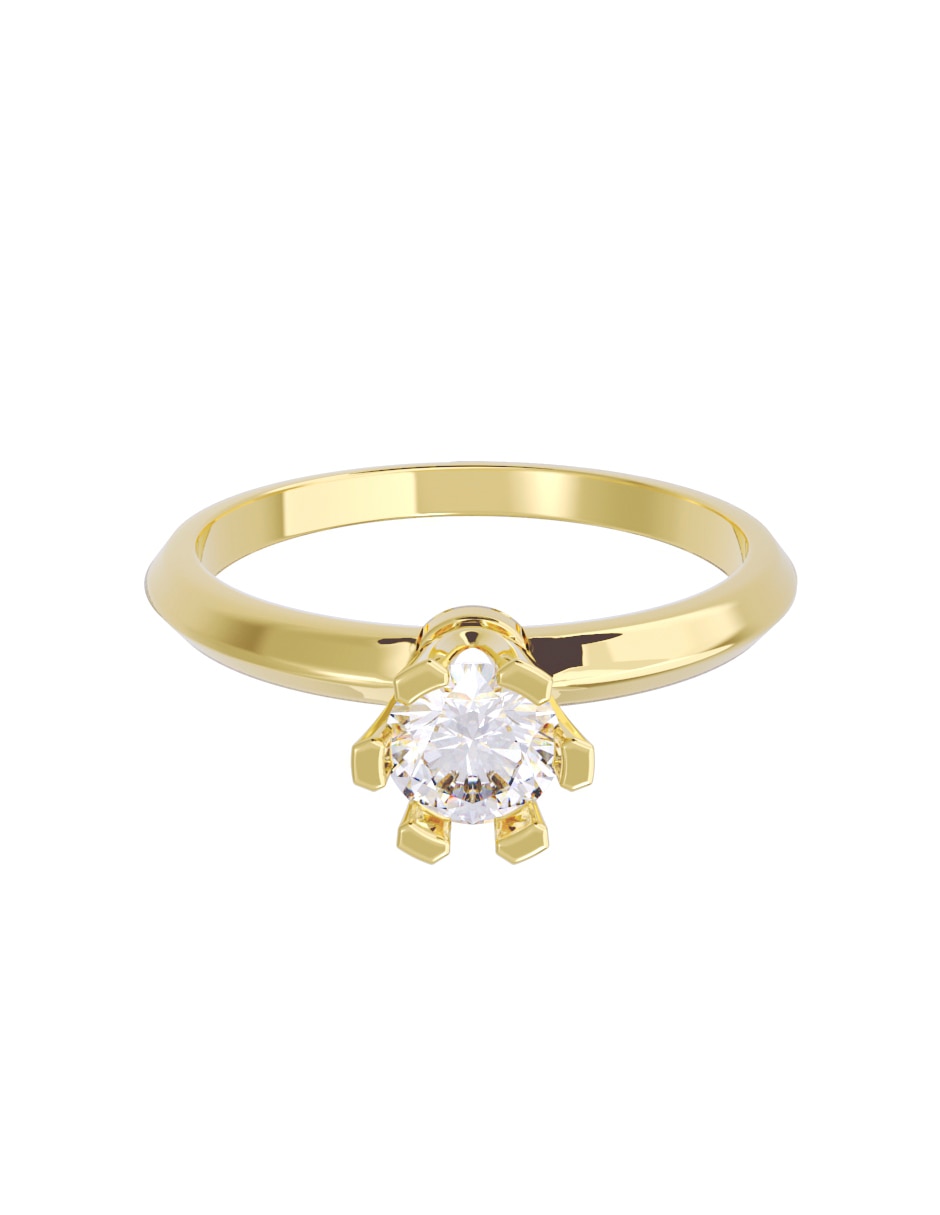 Anillo de compromiso de oro 10 K Diamante