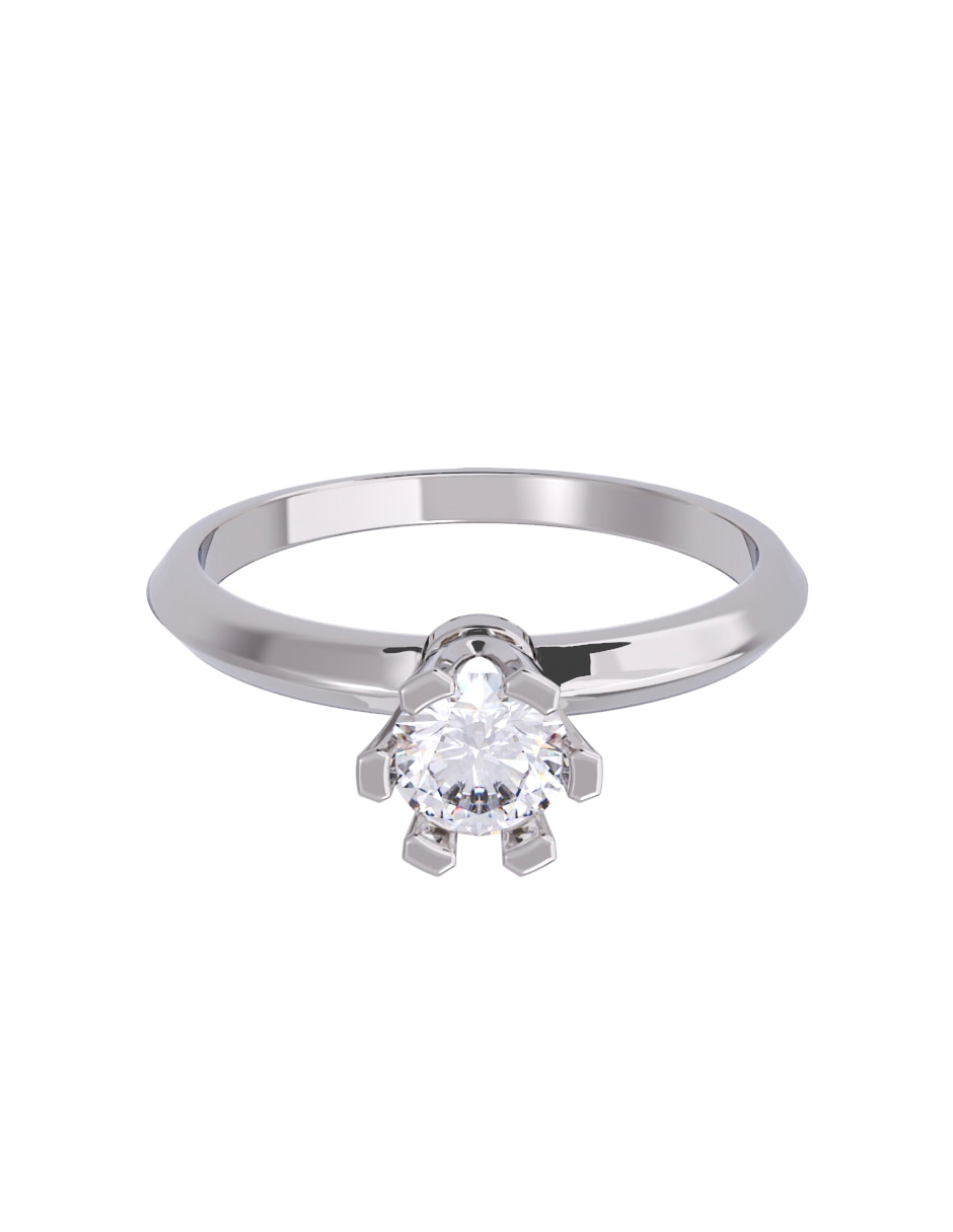 Anillo de compromiso de oro 10 K Diamante 1