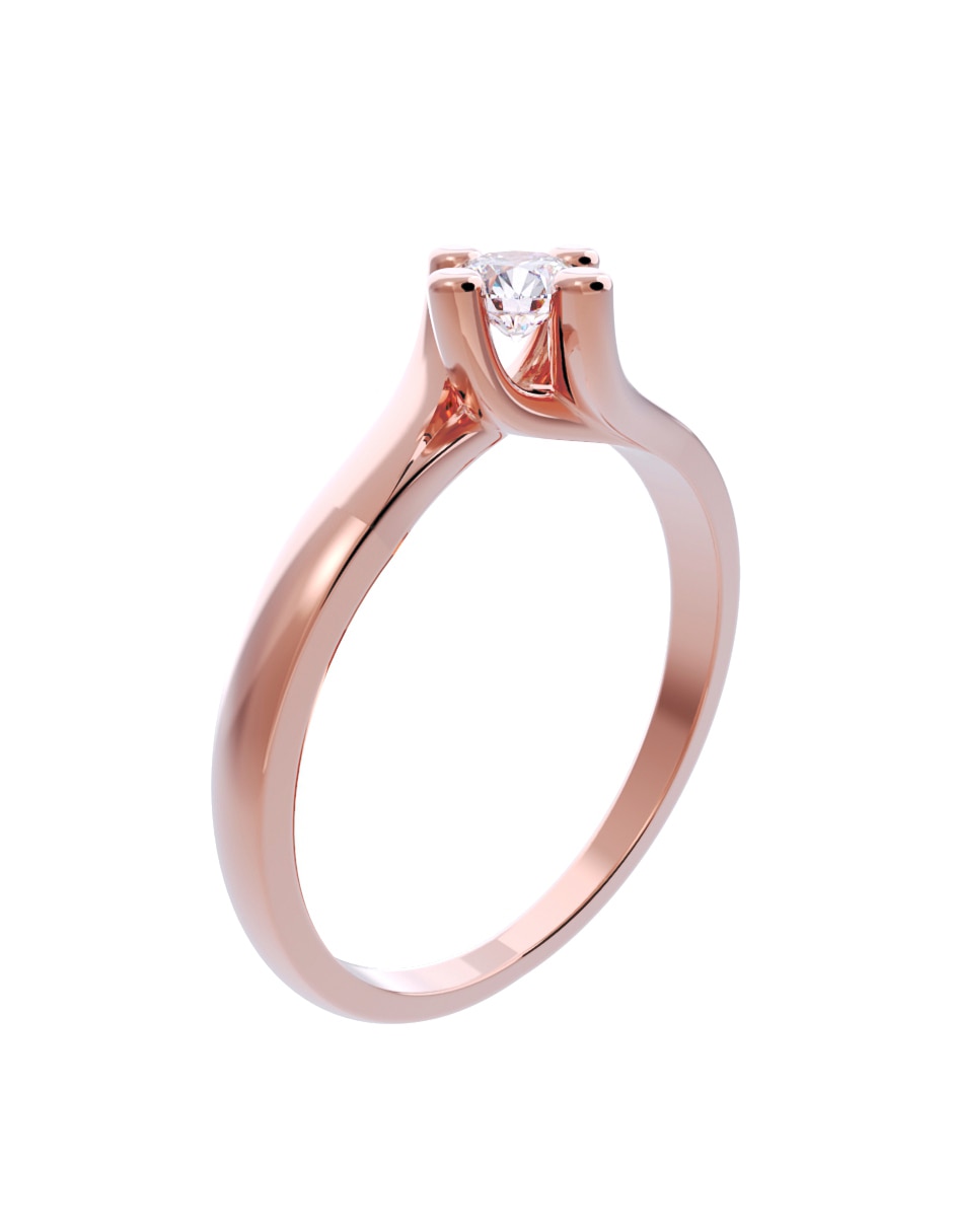 Anillo de compromiso de oro 14 K Diamante 3