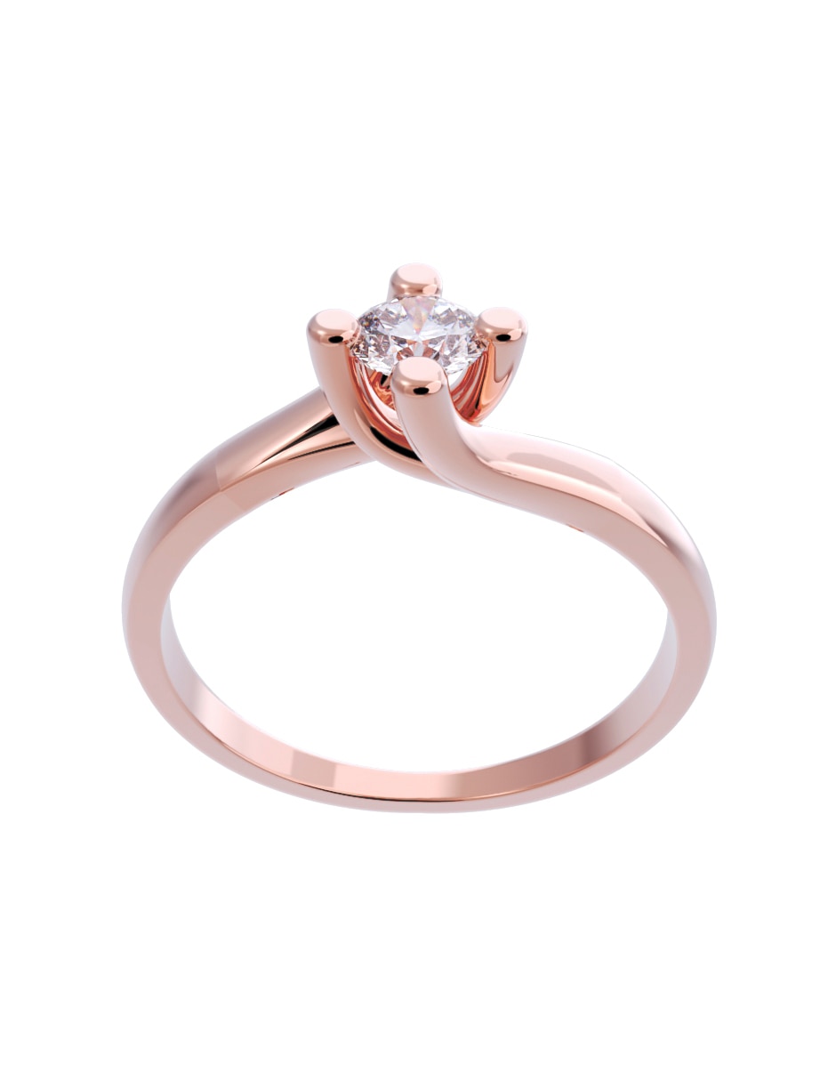 Anillo de compromiso de oro 14 K Diamante 4