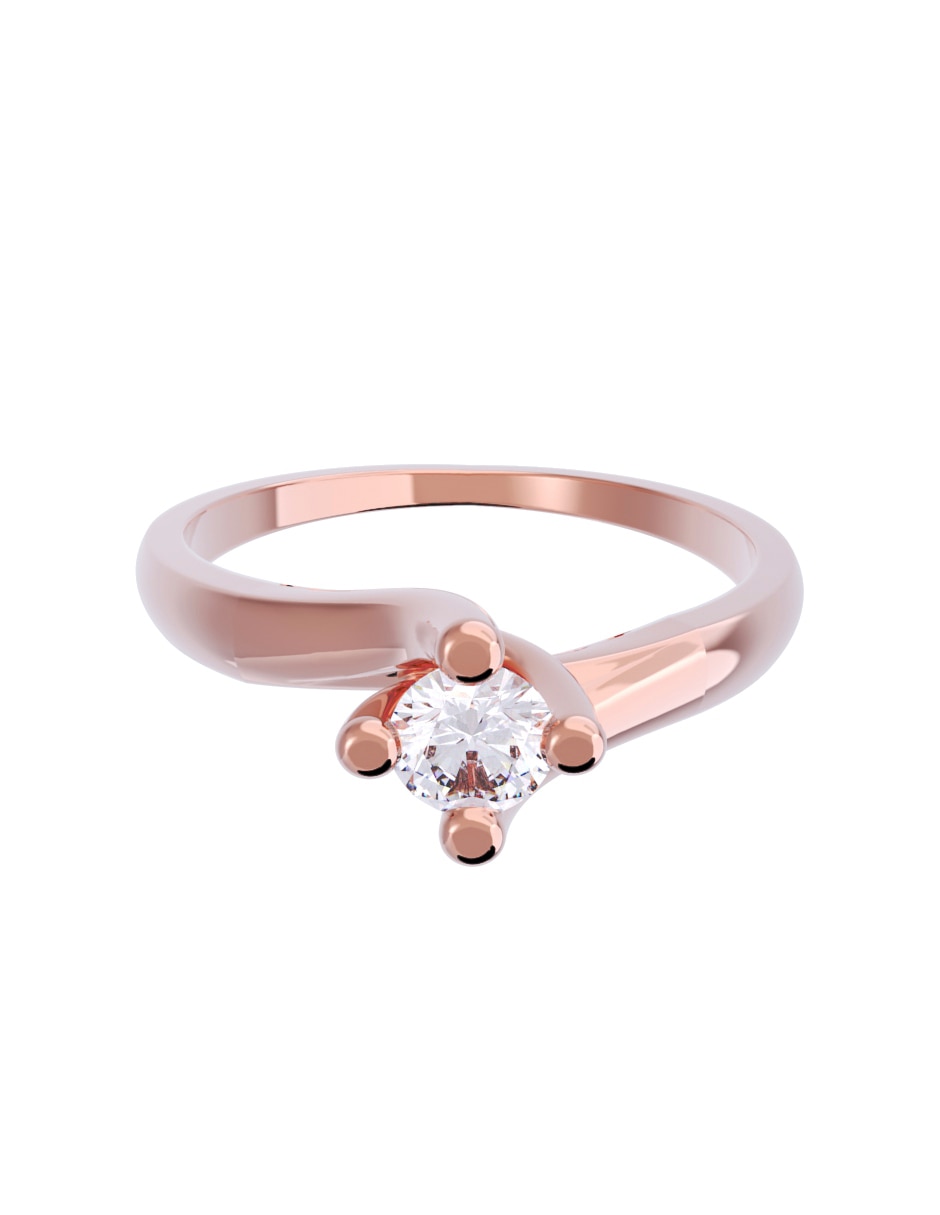 Anillo de compromiso de oro 14 K Diamante 1