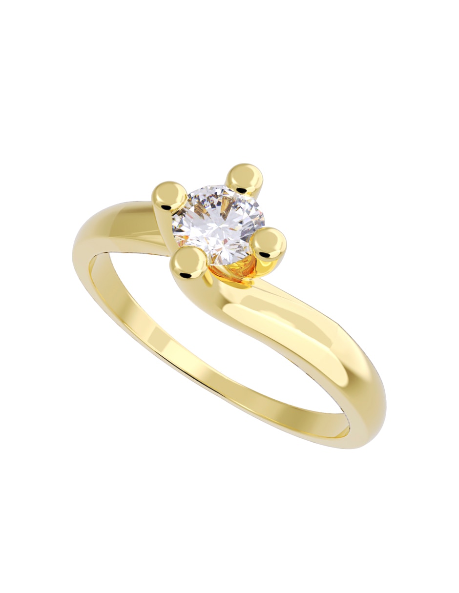 Anillo de compromiso de oro 14 K Fonelli Diamante