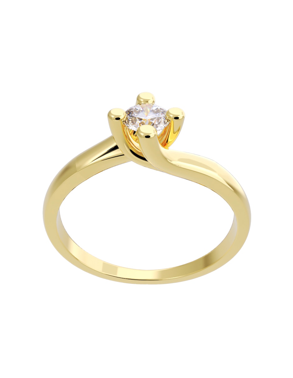 Anillo de compromiso de oro 14 K Fonelli Diamante