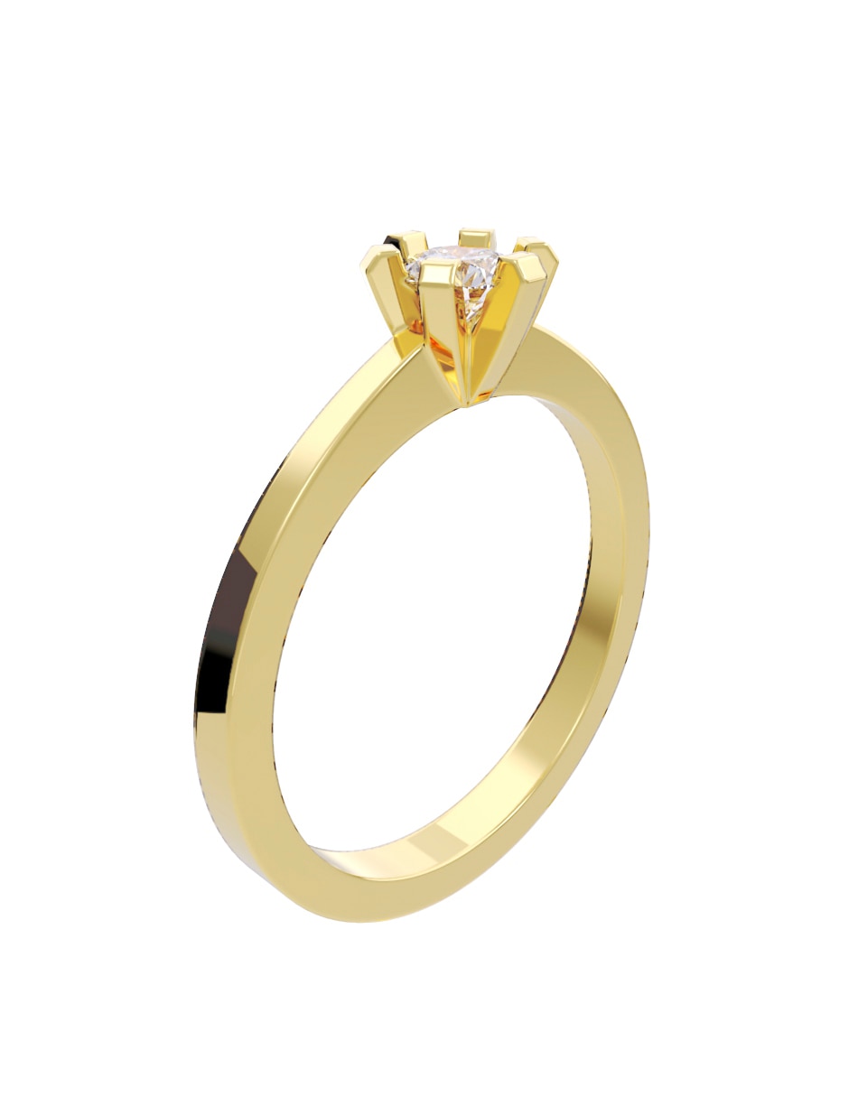 Anillo de compromiso de oro 14 K Fonelli Diamante