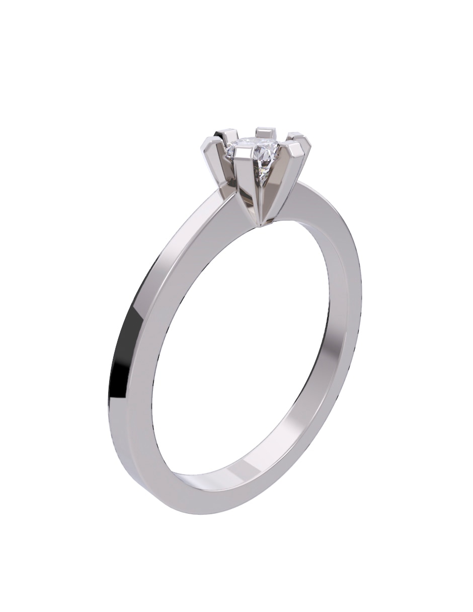 Anillo de compromiso de oro 14 K Diamante 3