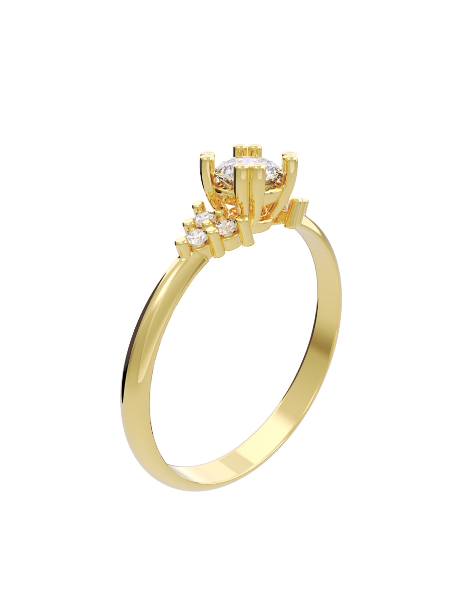 Anillo de compromiso de oro 14 K Fonelli Diamante
