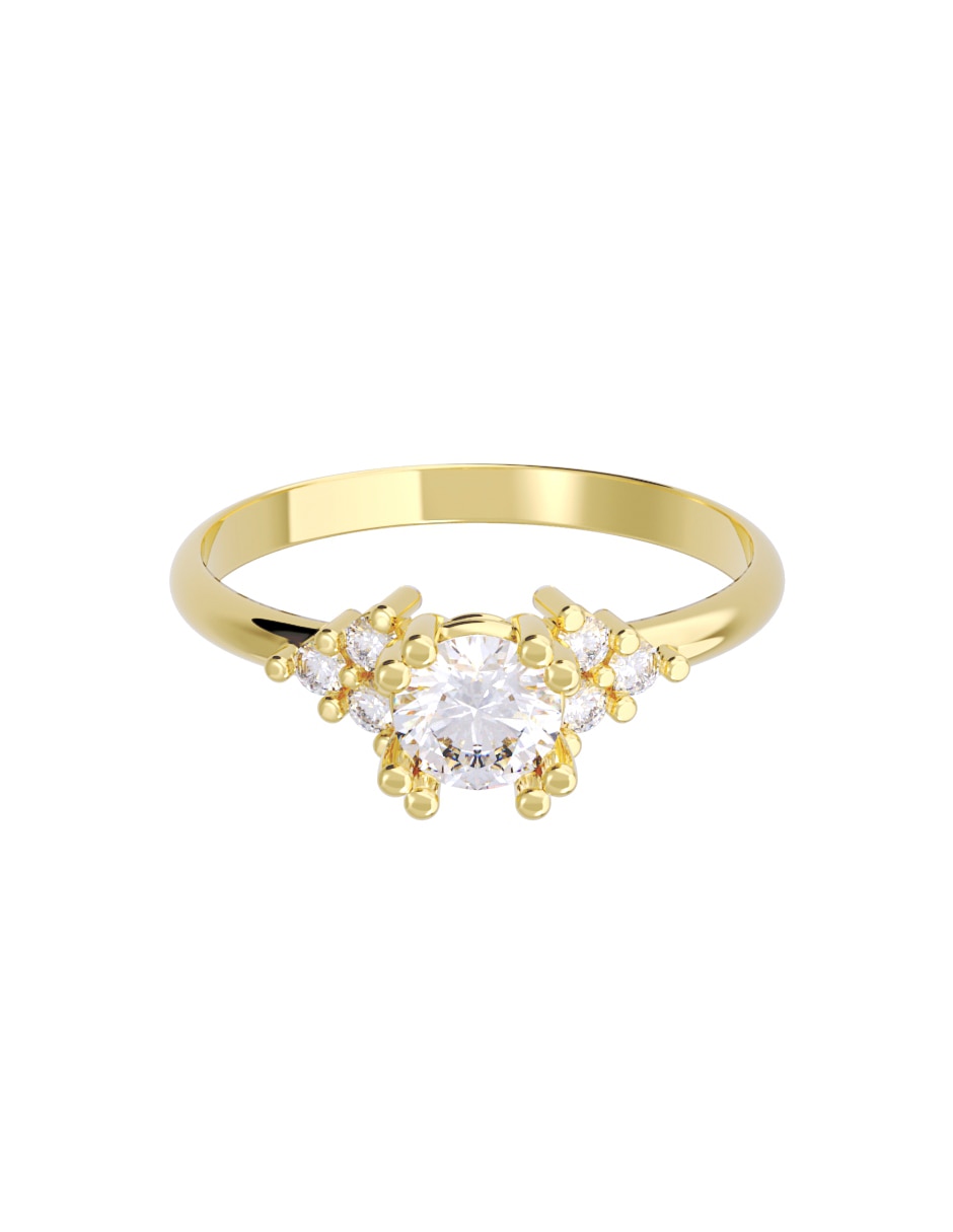 Anillo de compromiso de oro 14 K Diamante