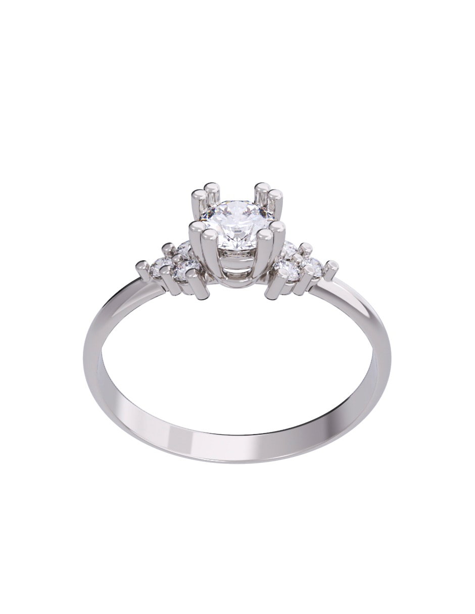 Anillo de compromiso de oro 14 K Diamante 4