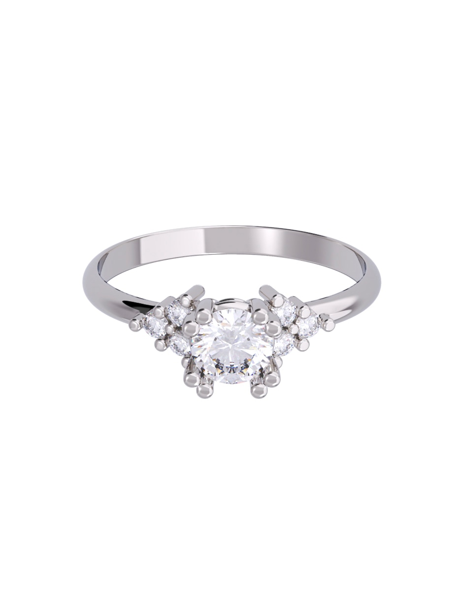 Anillo de compromiso de oro 14 K Diamante 1