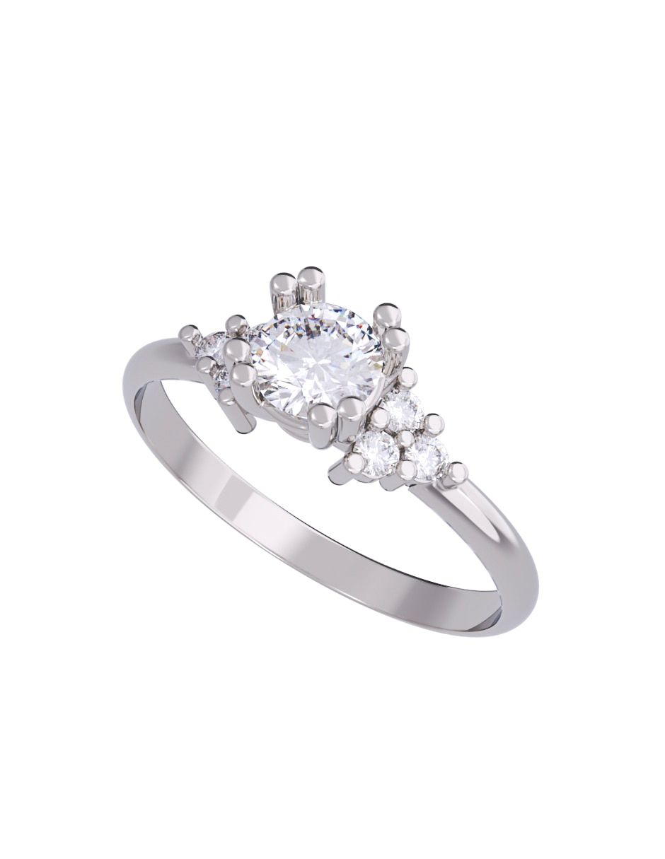 Anillo de compromiso de oro 10 K Diamante 4