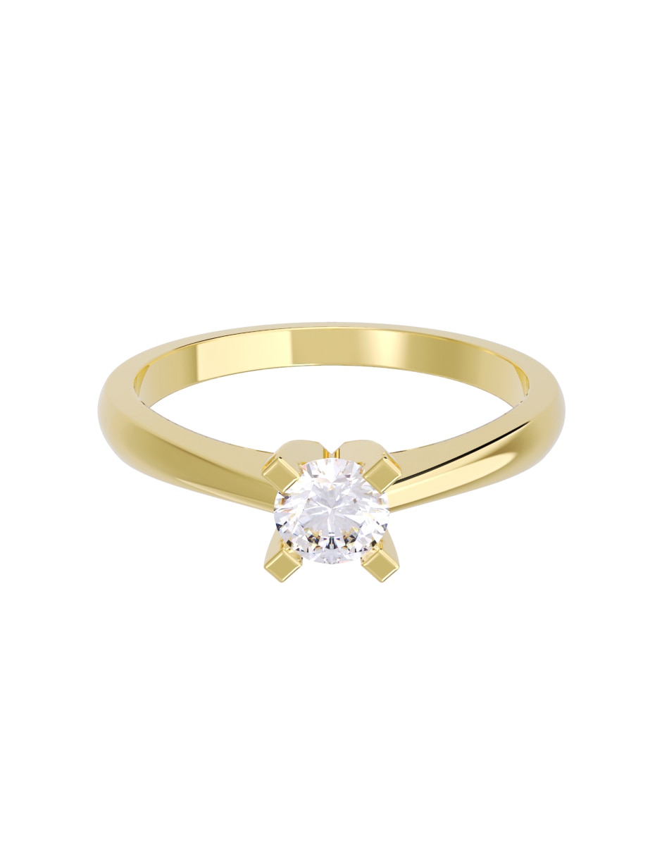 Anillo de compromiso de oro 10 K Diamante