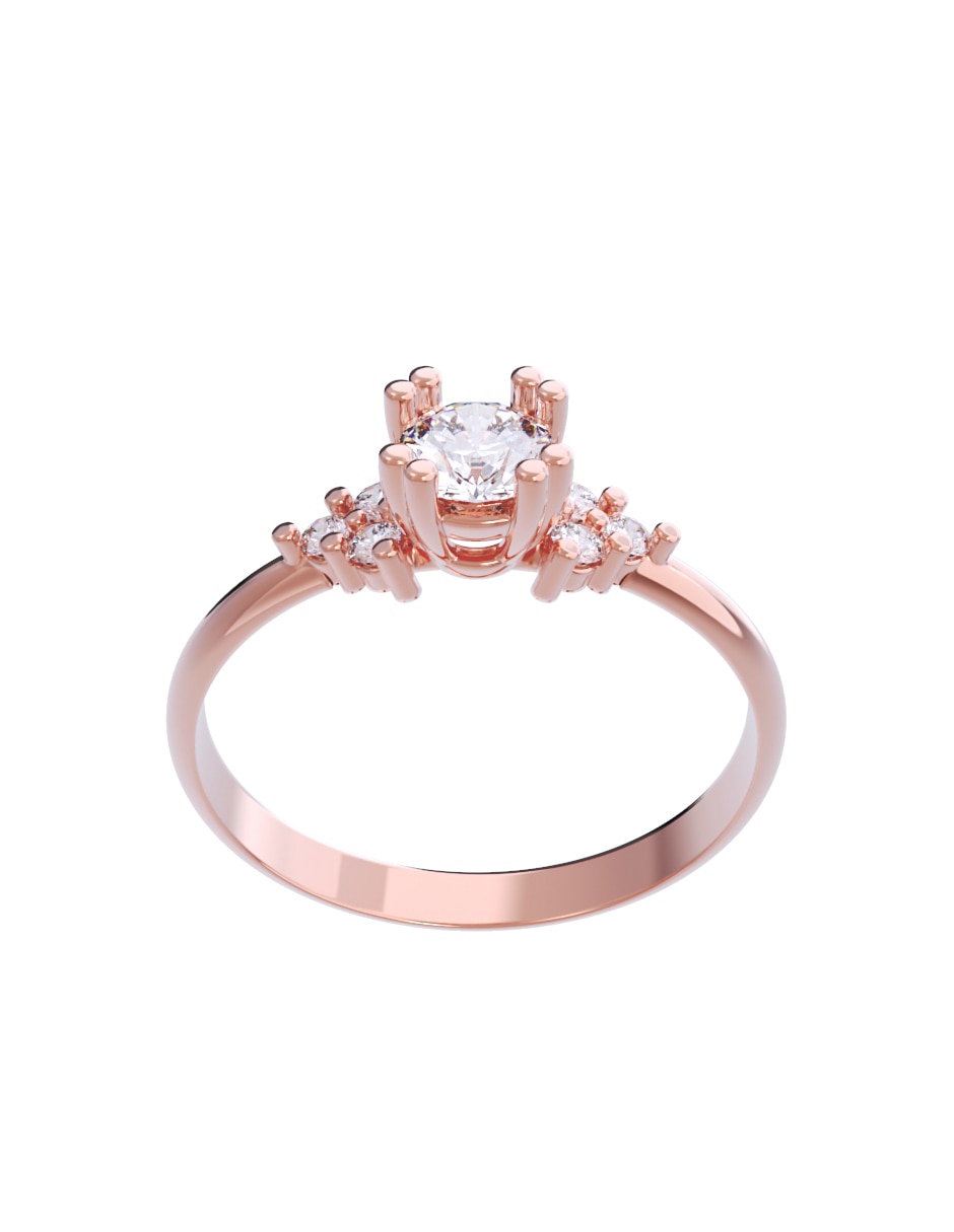 Anillo de compromiso de oro 10 K Diamante 4