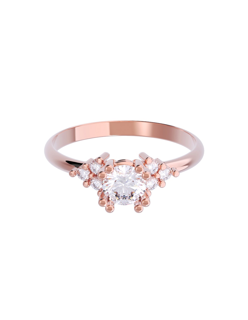 Anillo de compromiso de oro 10 K Diamante 1