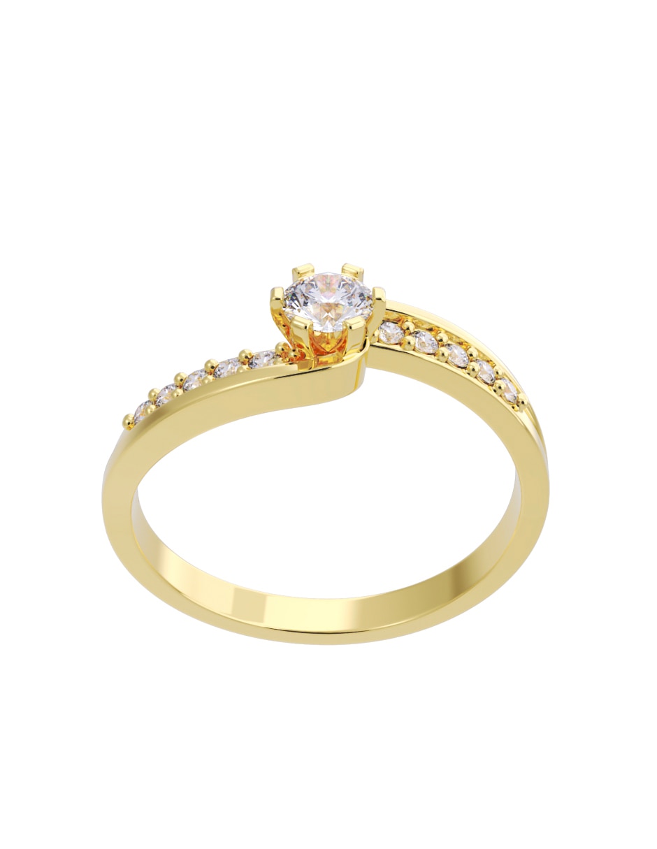 Anillo de compromiso de oro 14 K Fonelli Diamante
