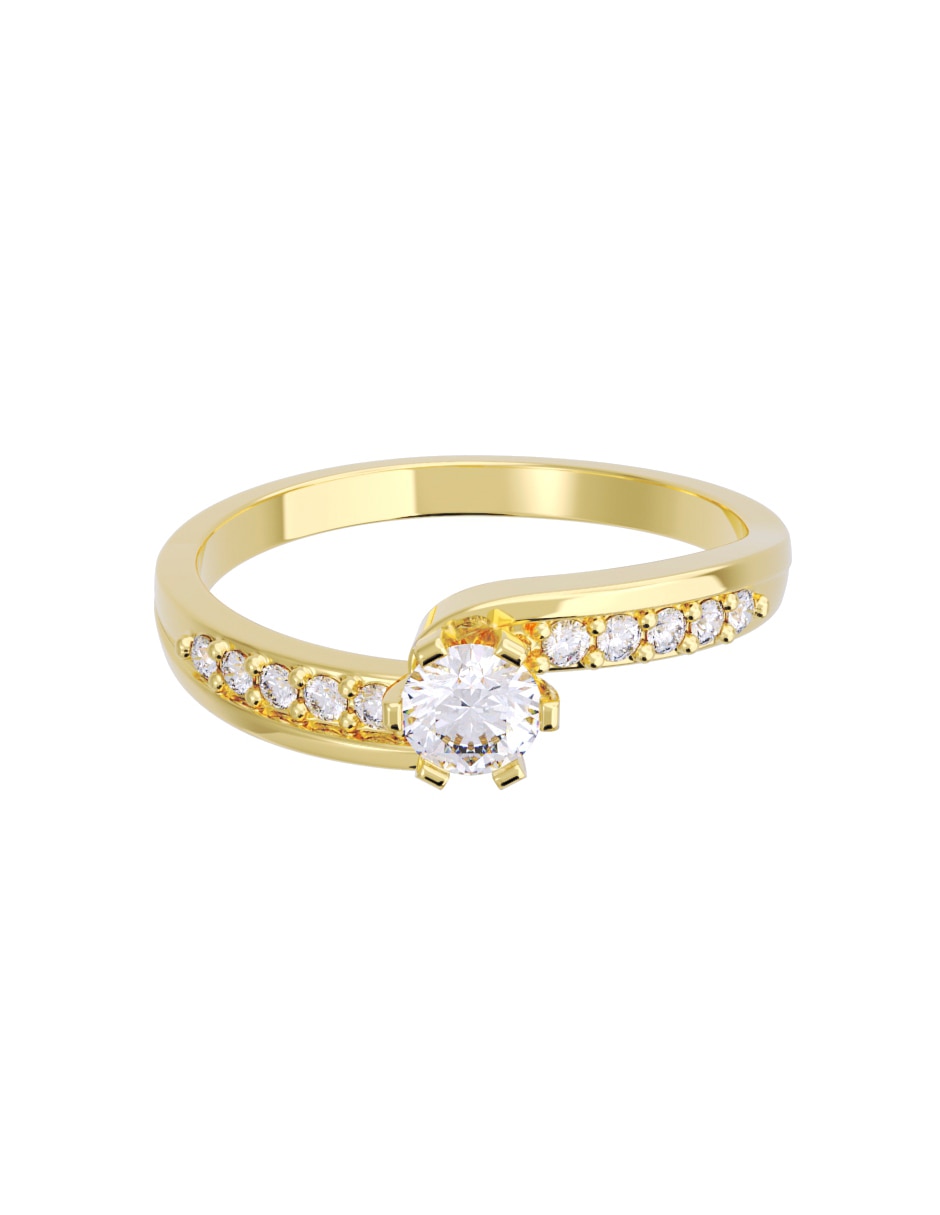 Anillo de compromiso de oro 14 K Diamante
