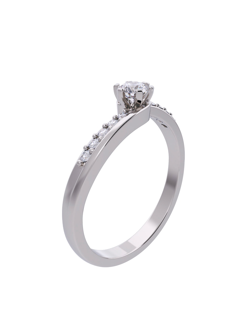 Anillo de compromiso de oro 14 K Diamante 3