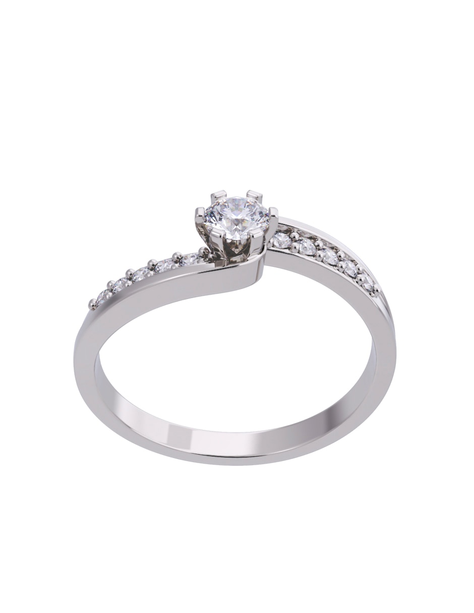 Anillo de compromiso de oro 14 K Diamante 2