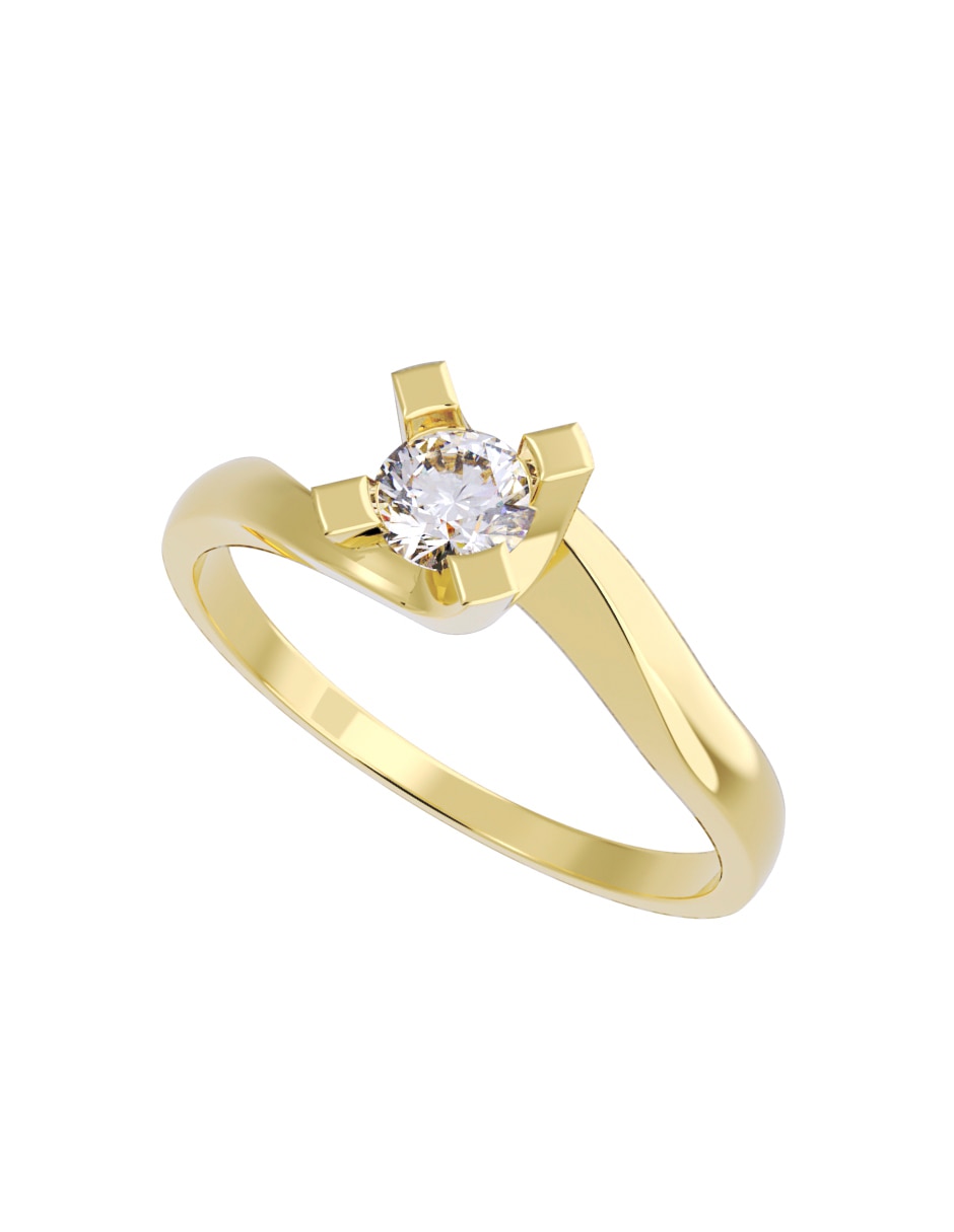 Anillo de compromiso de oro 14 K Fonelli Diamante