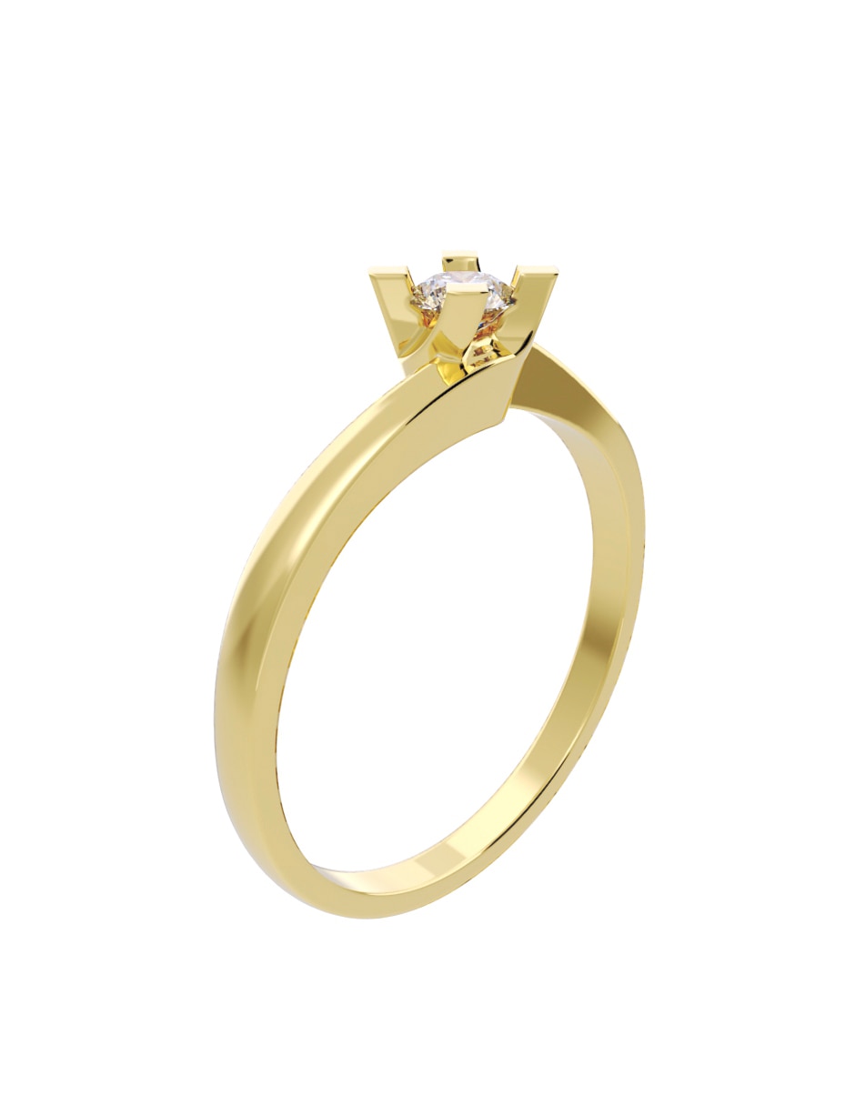 Anillo de compromiso de oro 14 K Fonelli Diamante