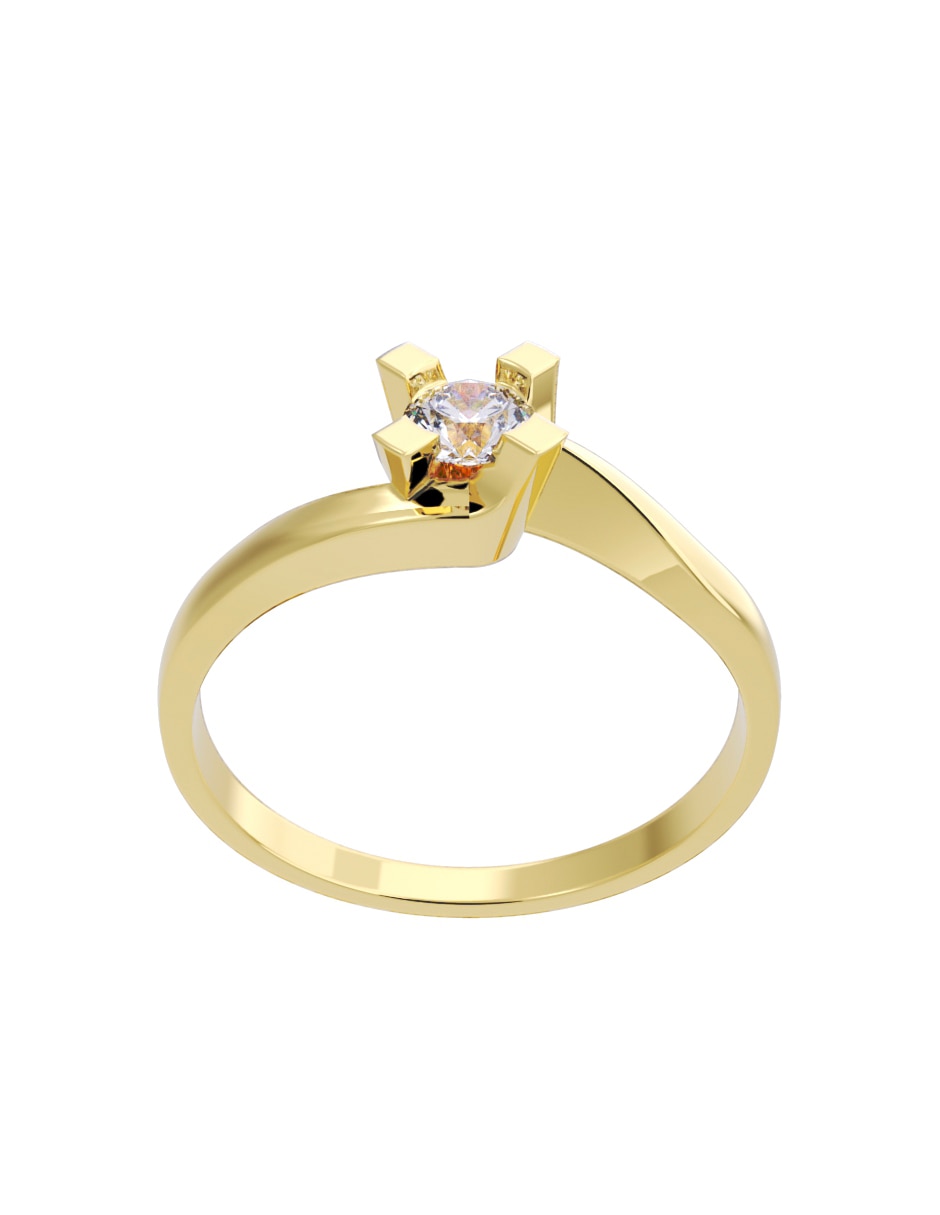Anillo de compromiso de oro 14 K Fonelli Diamante