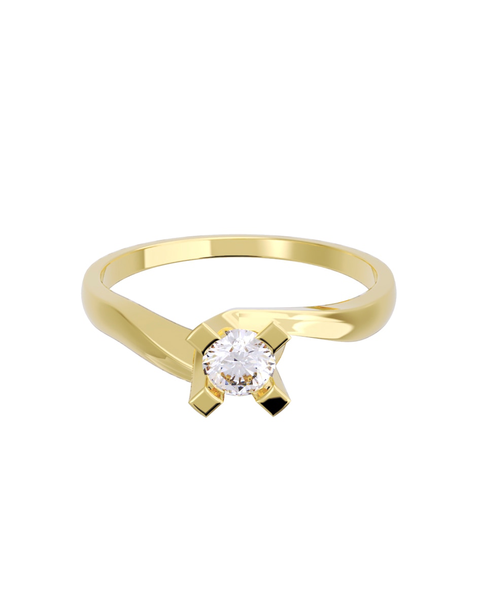 Anillo de compromiso de oro 14 K Diamante