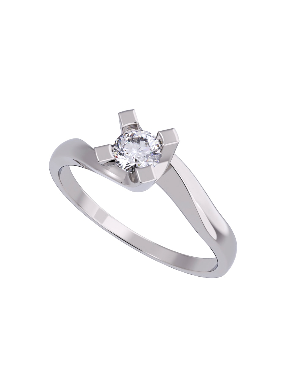 Anillo de compromiso de oro 14 K Diamante 2