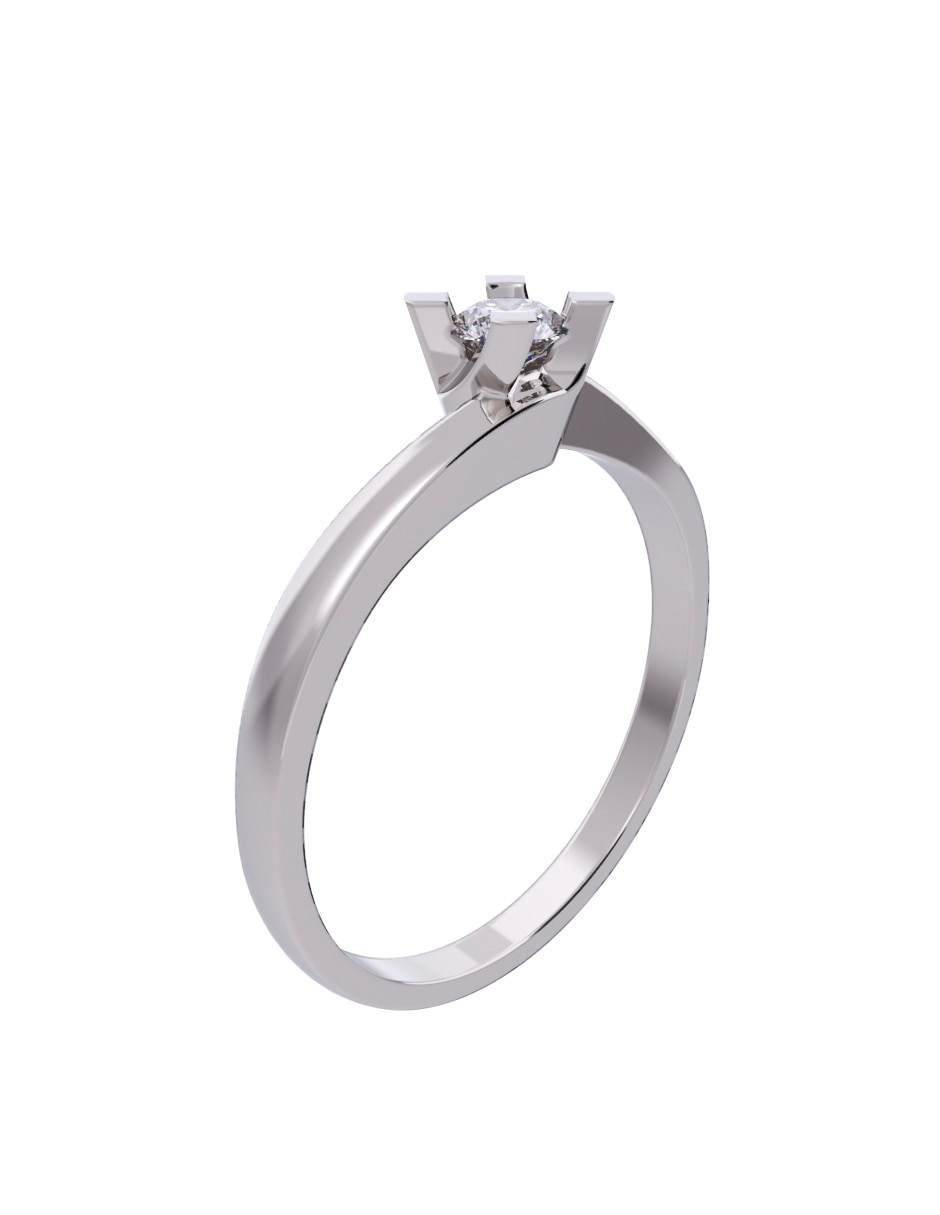 Anillo de compromiso de oro 14 K Diamante 3